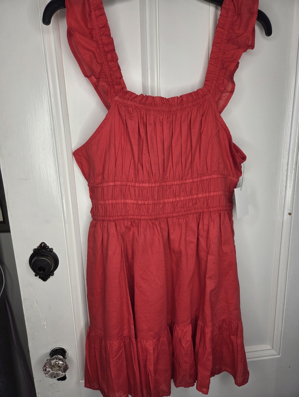 Abound Red Ruffled Strap Mini Dress
